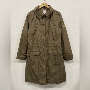 European TBS Water Resistant and Breathable Long Snap Down Jacket, Size 44 L/XL